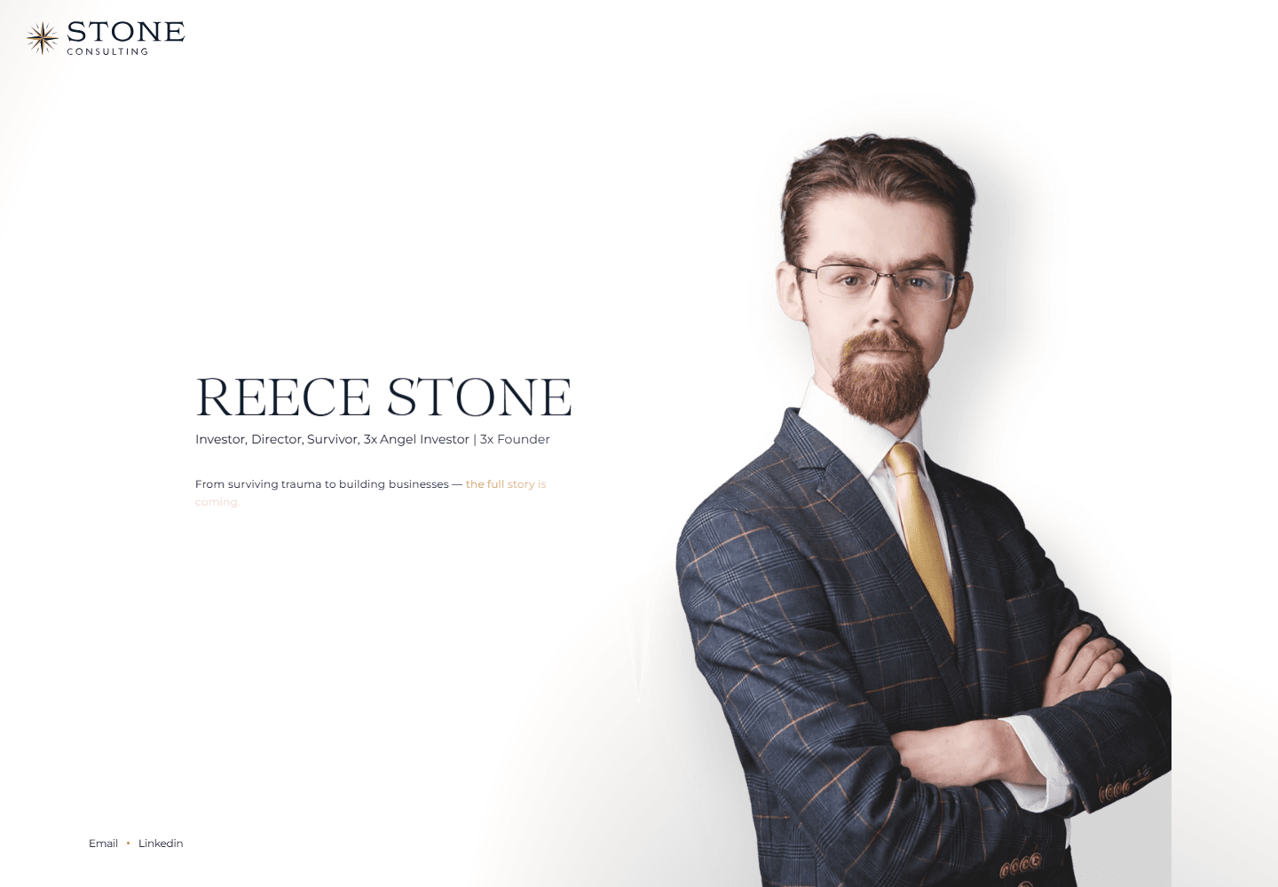 Stone Consulting public website featuring Reece Stone
