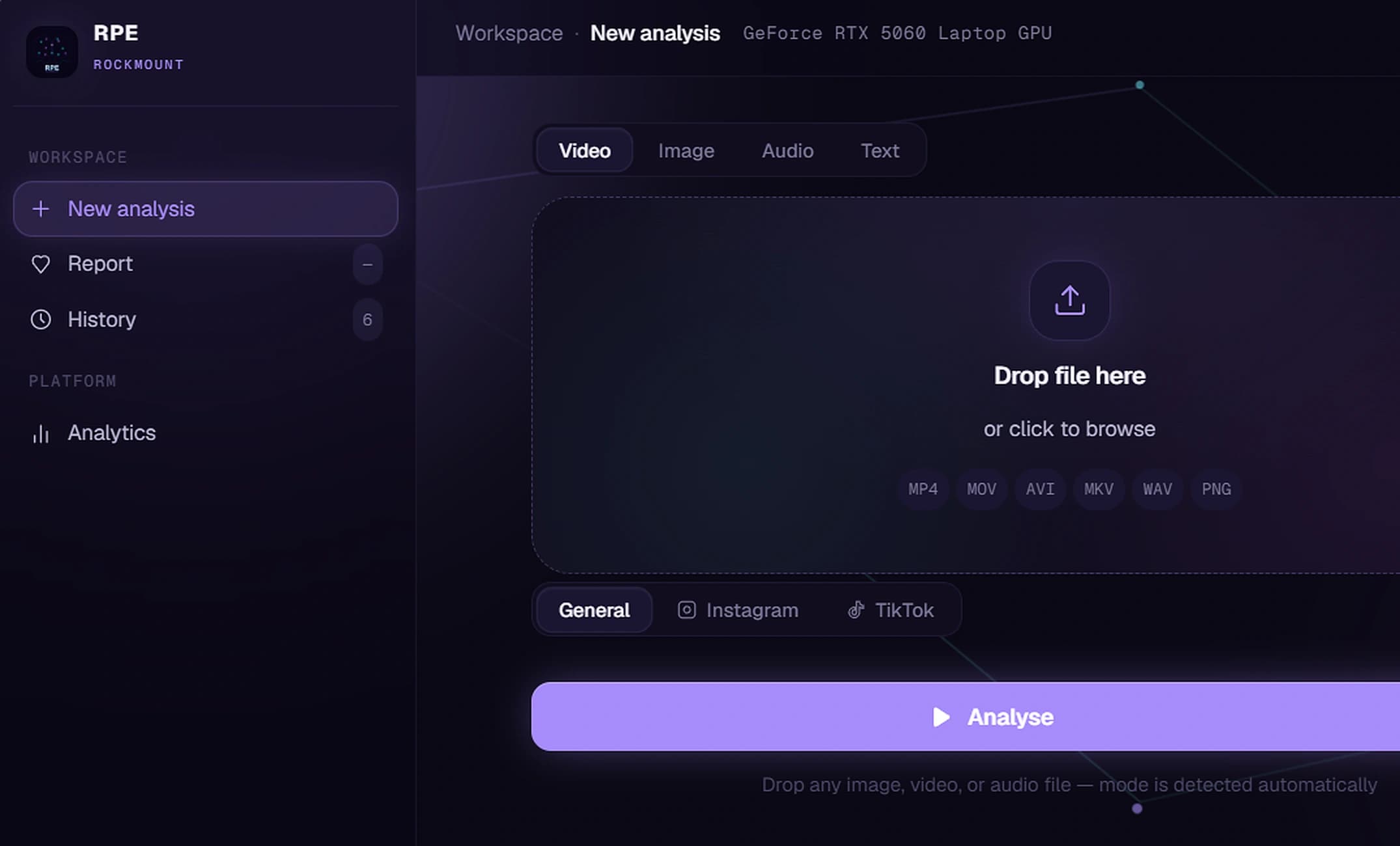 Video intelligence analysis workspace