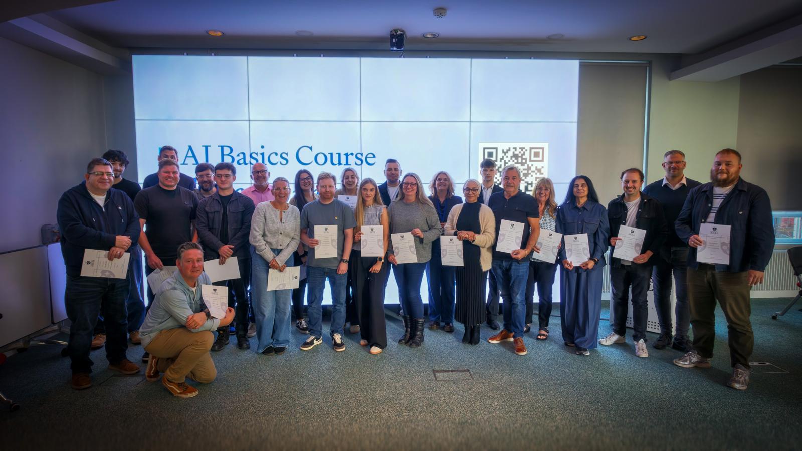 People taking part in a practical AI learning session